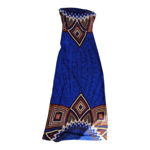 Maxi Papillion Aztec Print Strapless Dress. NWT - Picture 2 of 7